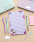 Pirate Snoopy Purple Lined Notepad | Cute Peanuts Writing Pad for School, Office & Journaling