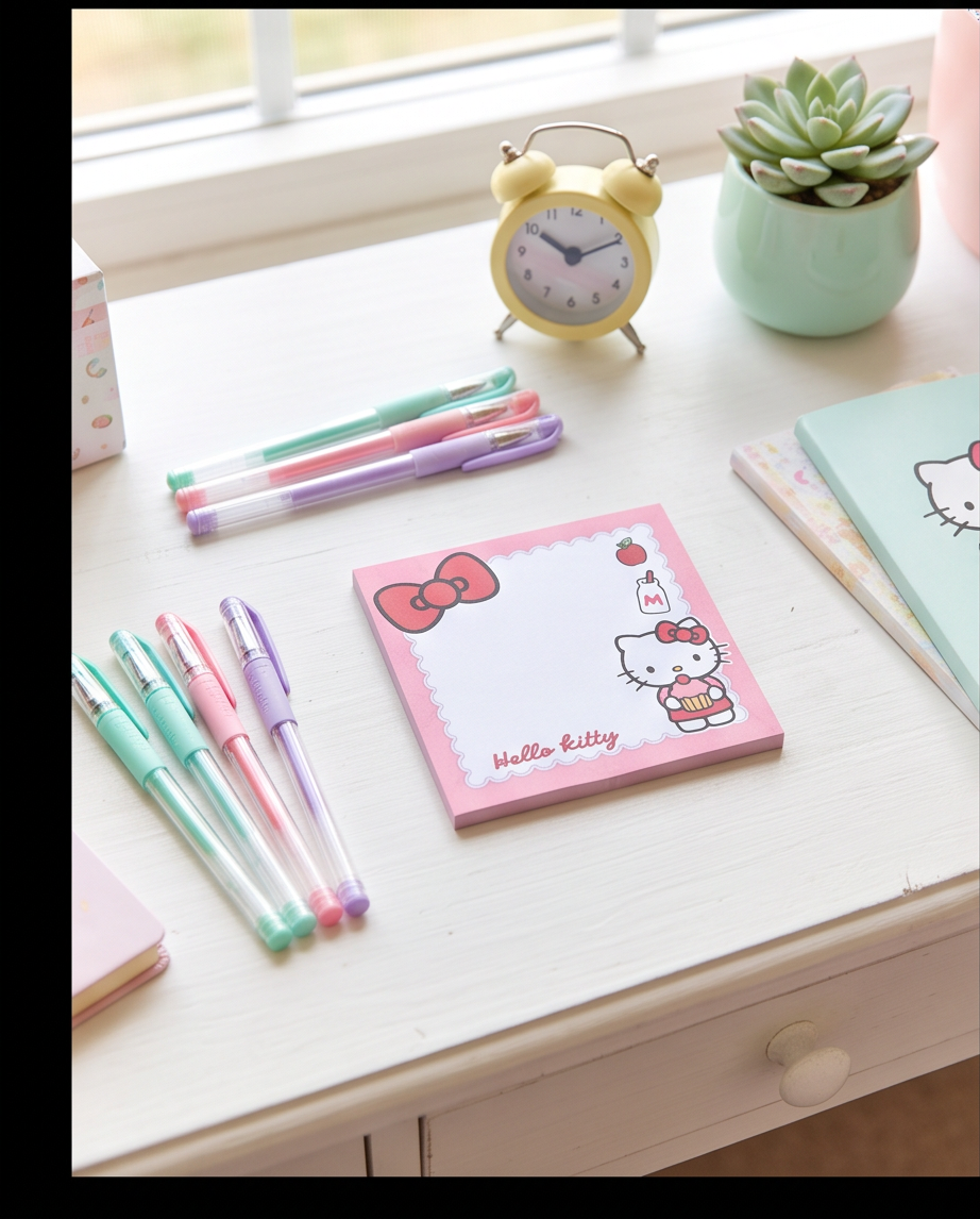 Red Hello Kitty Bloc Notepad | Cute Kawaii Memo Pad for School, Office & Everyday Notes