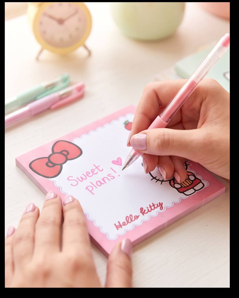 Red Hello Kitty Bloc Notepad | Cute Kawaii Memo Pad for School, Office & Everyday Notes