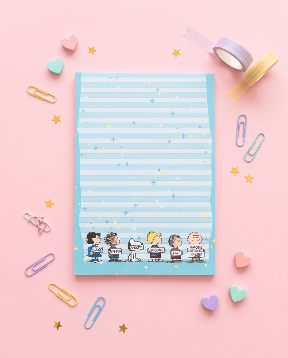 Snoopy & Friends Blue Lined Notepad | Cute Peanuts Writing Pad for School, Office & Journaling