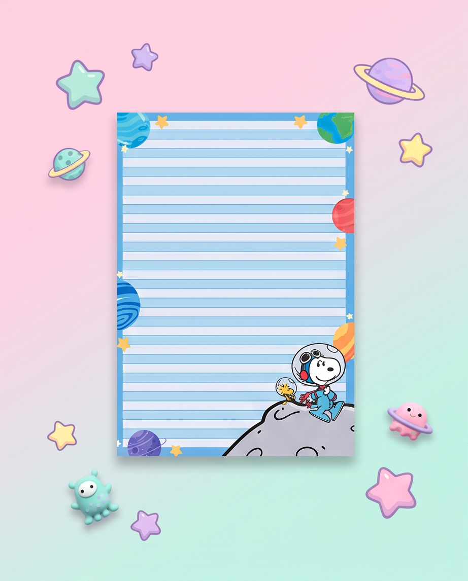 Snoopy Lined Astronaut Notepad