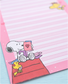 Pink Snoopy Lined Notepad | Cute Peanuts Writing Pad for School, Office & Journaling