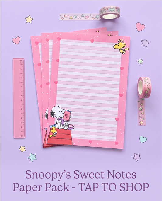 Pink Snoopy Lined Notepad | Cute Peanuts Writing Pad for School, Office & Journaling