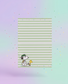 Green Snoopy Lined Notepad | Cute Peanuts Writing Pad for School, Office & Journaling