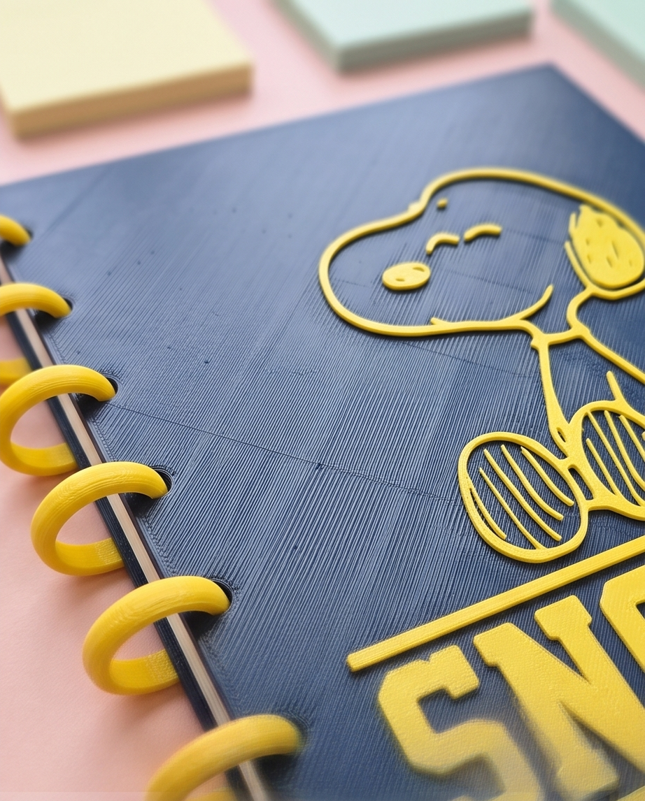 3D Printed Beagle Character Notebook Cover – Playful Cartoon Journal & Planner Cover  with 60 pages A5 Lined Paper