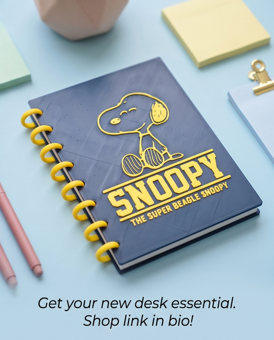 3D Printed Beagle Character Notebook Cover – Playful Cartoon Journal & Planner Cover  with 60 pages A5 Lined Paper
