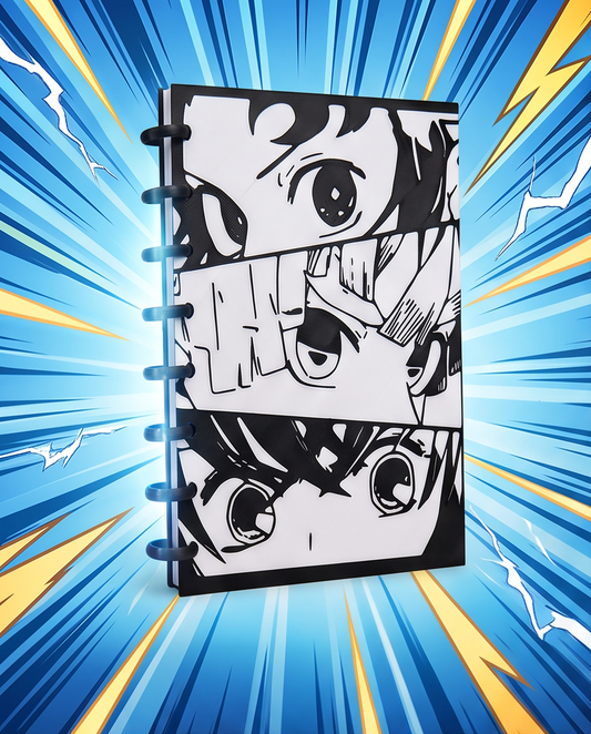 Anime-Inspired 3D Printed Notebook Cover with Lined Paper | Unique Journal & Gift for Anime Fans