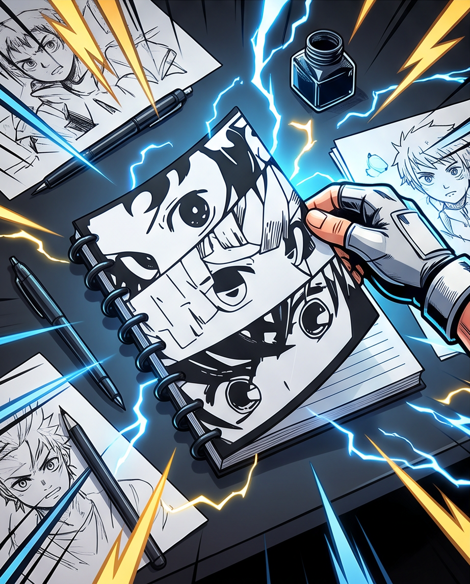 Anime-Inspired 3D Printed Notebook Cover with Lined Paper | Unique Journal & Gift for Anime Fans