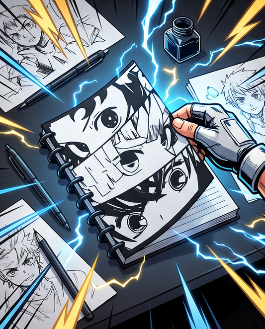 Anime-Inspired 3D Printed Notebook Cover with Lined Paper | Unique Journal & Gift for Anime Fans