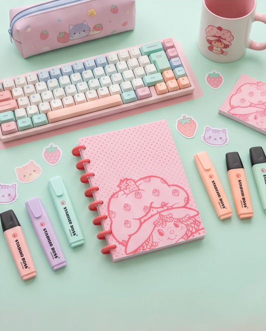 Strawberry Shortcake Inspired 3D Printed Notebook Cover with Lined Paper | Cute Strawberry Journal