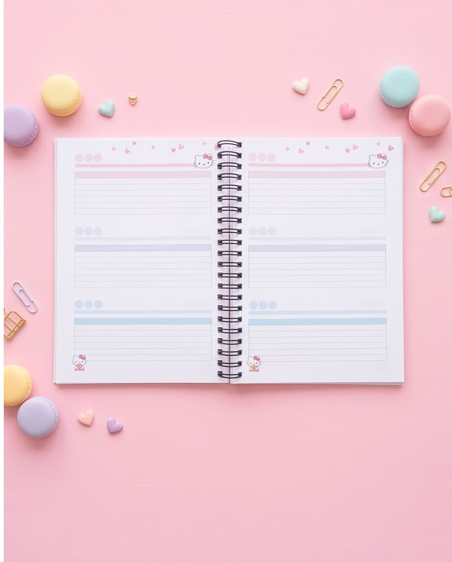 Hello Kitty Undated Planner – Cute Kawaii Daily Planner for Organization, Journaling & Goals