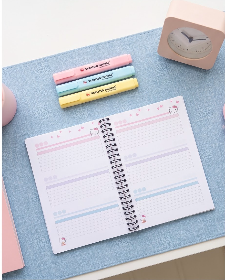 Hello Kitty Undated Planner – Cute Kawaii Daily Planner for Organization, Journaling & Goals