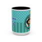 Princess Girl Cartoon Teal Accent Coffee Mug | 11oz 15oz