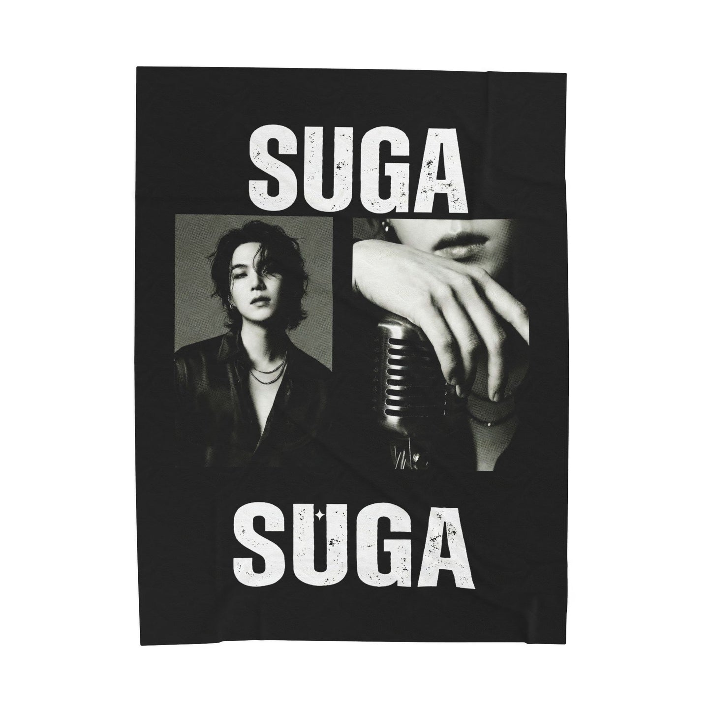SUGA Photo Collage Blanket | BTS Velveteen Plush Blanket
