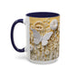 White Floral Relief with Butterflies Accent Mug | 11oz 15oz