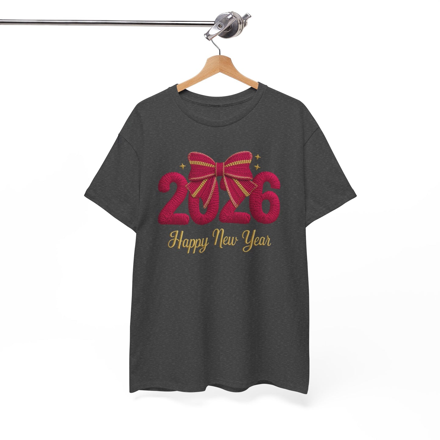 2026 Happy New Year Tee — Festive Ribbon New Year’s Day T-Shirt