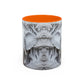 Elephant Relief Accent Coffee Mug  Grey Carved Jungle Design (11/15oz)