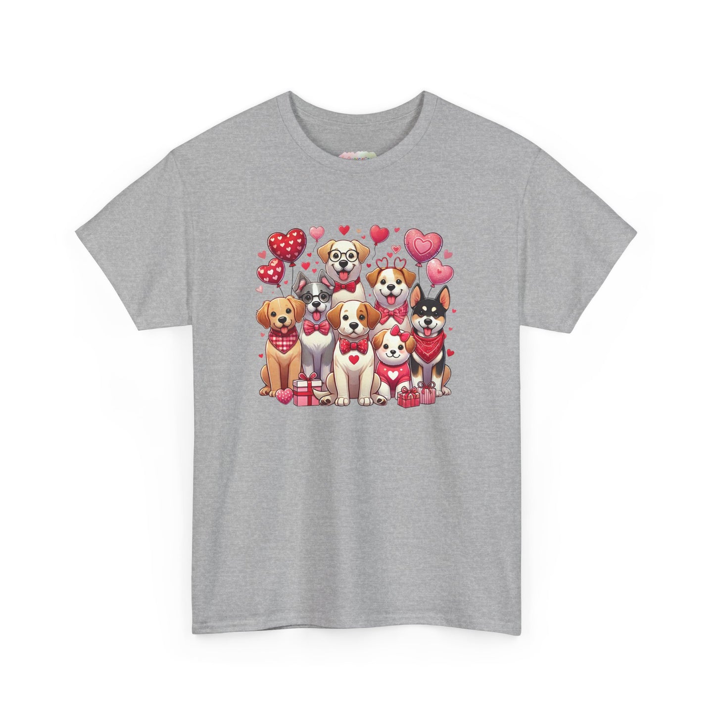 Valentine Puppies T-Shirt | Cute Dogs with Hearts, Valentine's Day Tee