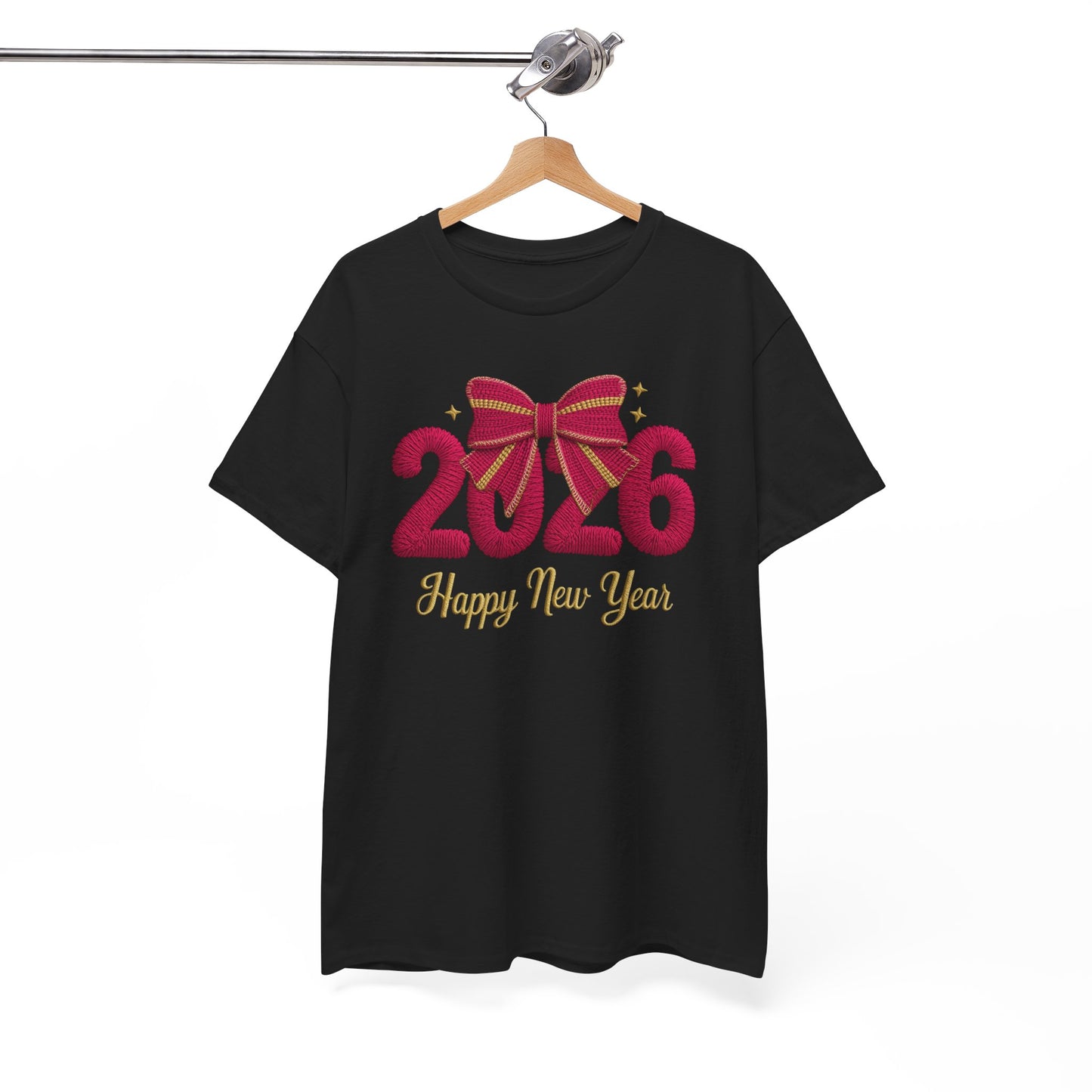 2026 Happy New Year Tee — Festive Ribbon New Year’s Day T-Shirt