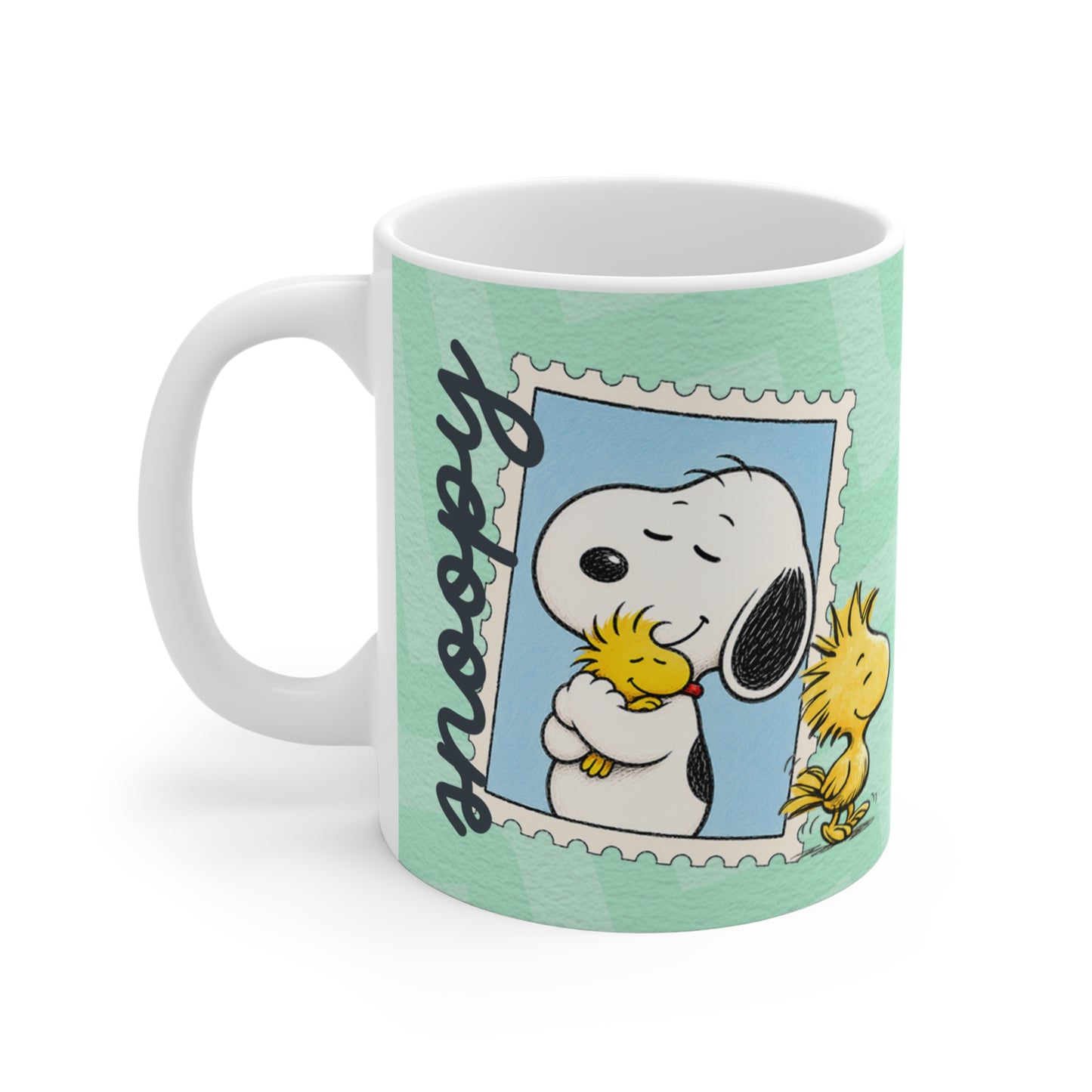 Snoopy Woodstock Stamp Mug | Cartoon Peanuts Characters