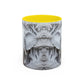 Elephant Relief Accent Coffee Mug — Grey Carved Jungle Design (11/15oz)