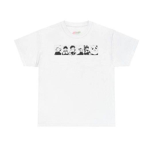 Retro Cartoon Faces Tee | Black Lineup Graphic T-Shirt