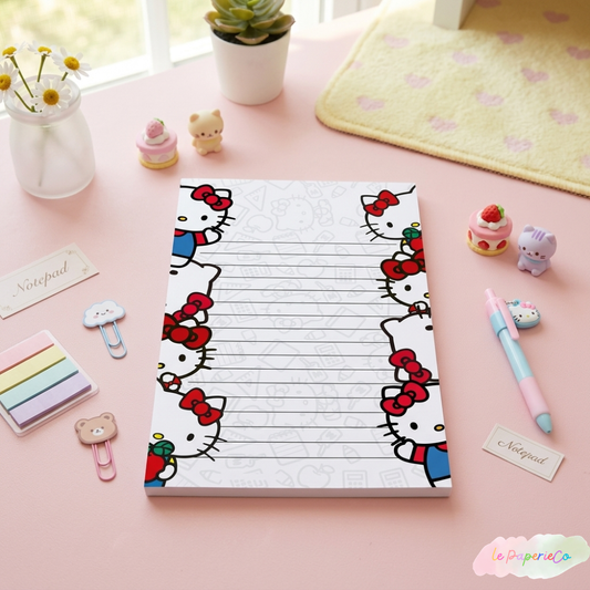 Kawaii Hello Kitty Notepad – 50 Pages, Cute Stationery, Gift Idea