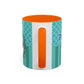 Princess Girl Cartoon Teal Accent Coffee Mug | 11oz 15oz