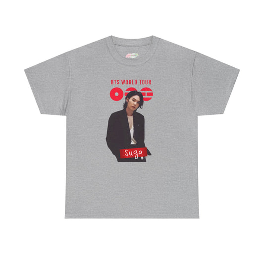 Suga BTS World Tour Tee | K-Pop Idol Portrait, Concert Shirt
