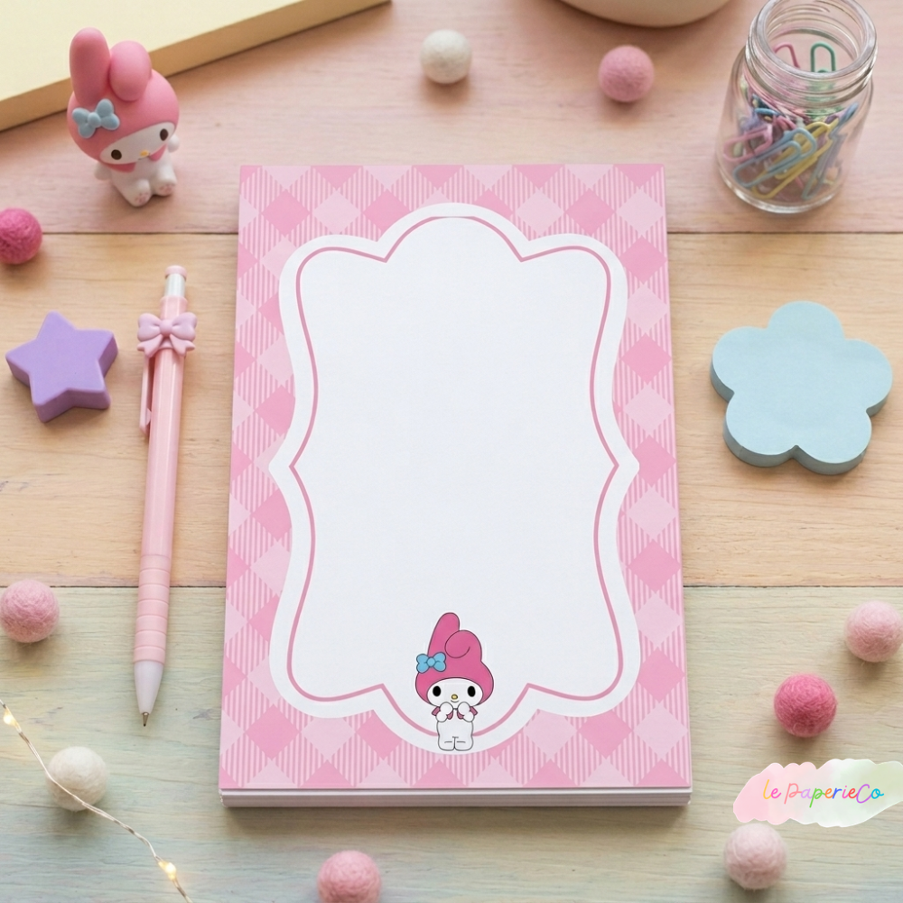 Adorable My Melody Notepad | 50 pages, Half letter Size