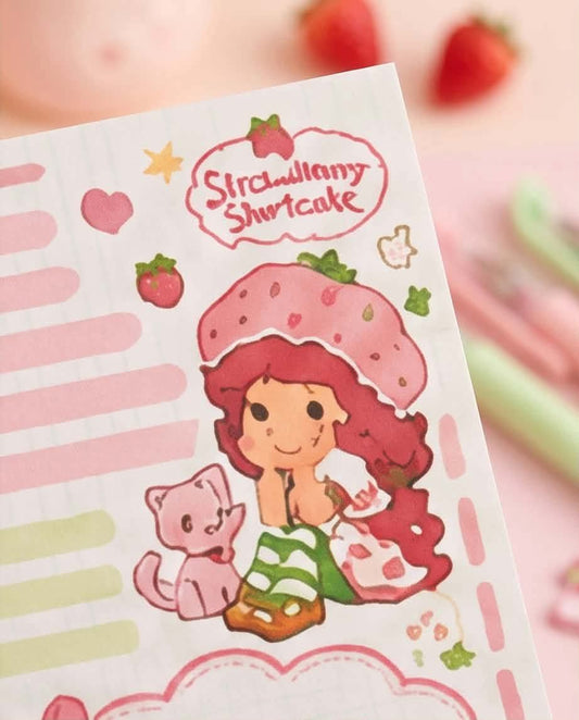 Strawberry Shortcake Memo Pad — Cute Strawberry Shortcake Memo Pad for School, Office & Everyday Notes