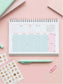 Aesthetic Desktop Weekly Planner & Habit Tracker Notepad