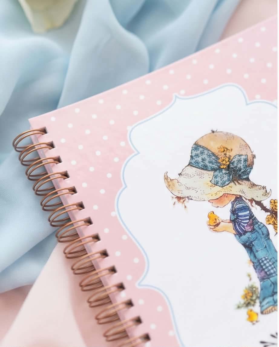 Vintage Polka Dot & Floral Custom Spiral Notebook