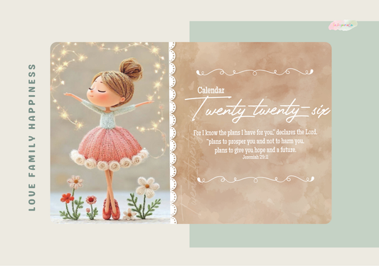 Customizable 2026 Calendar | Wood Block Stand and Clip included