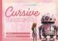 Cursive Letter Tracing Pad - Pink Robot Theme | Digital Download