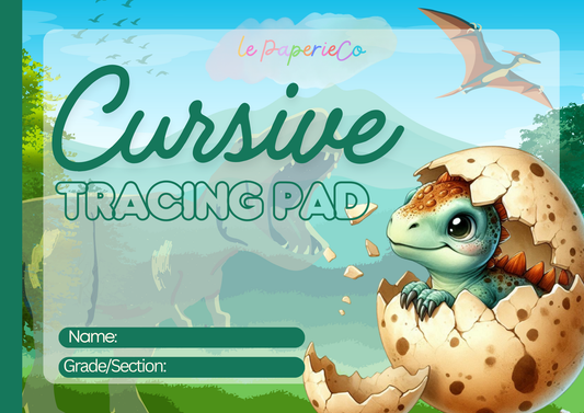Cursive Letter Tracing Pad - Dinosaur Theme | Digital Download