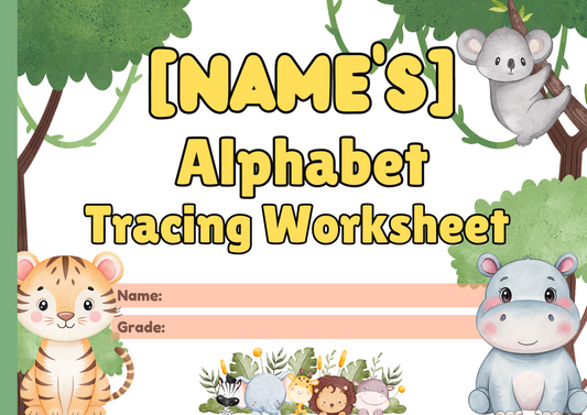Alphabet Tracing Pad - Animal Theme | Digital Download