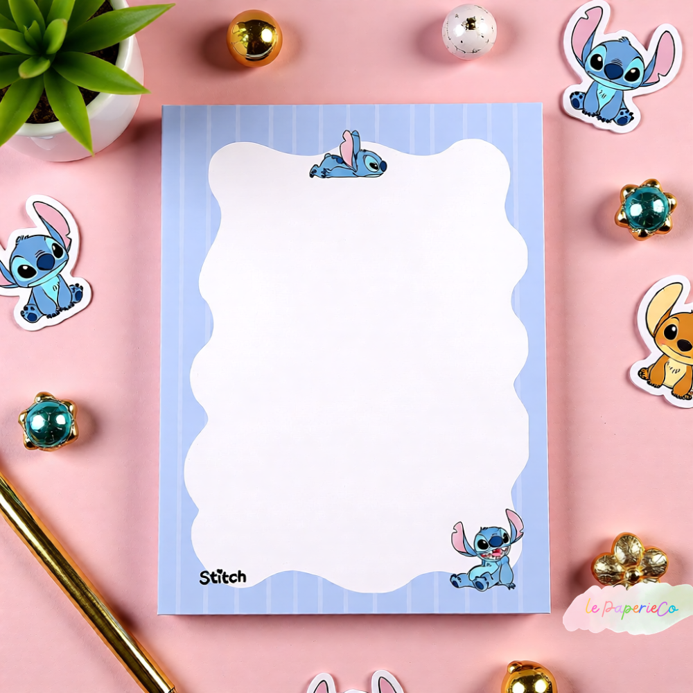 Kawaii Stitch Notepad | Half Letter Size, 50 pages