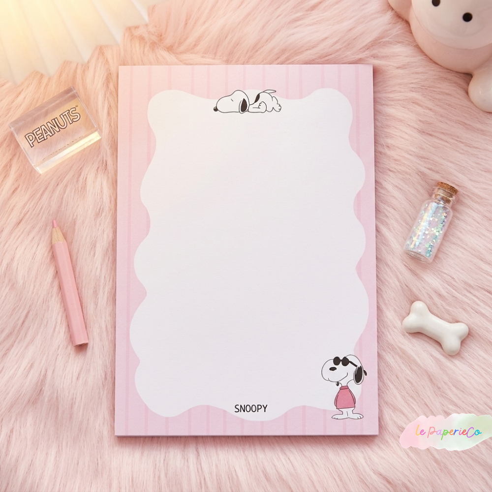 Kawaii Snoopy Notepad | Half Letter Size, 50 pages