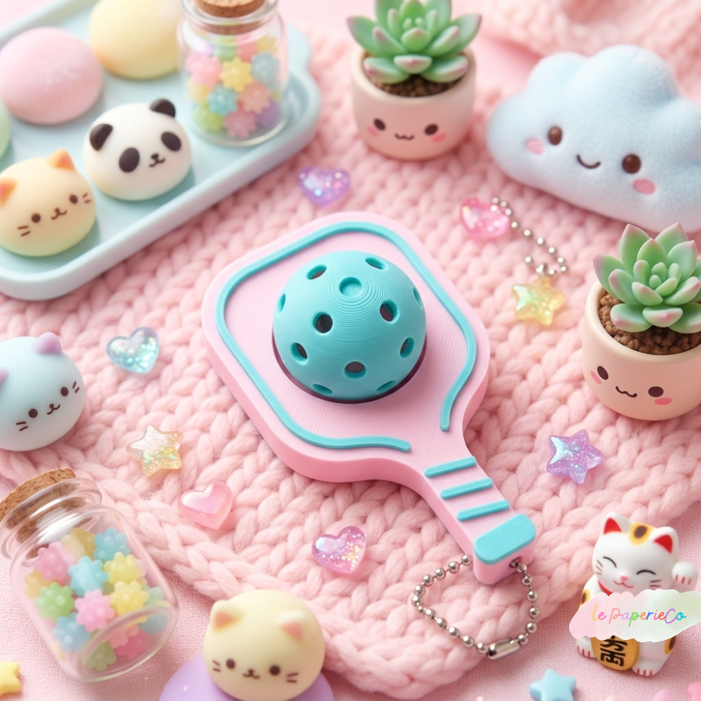 Kawaii Pickleball Keychains