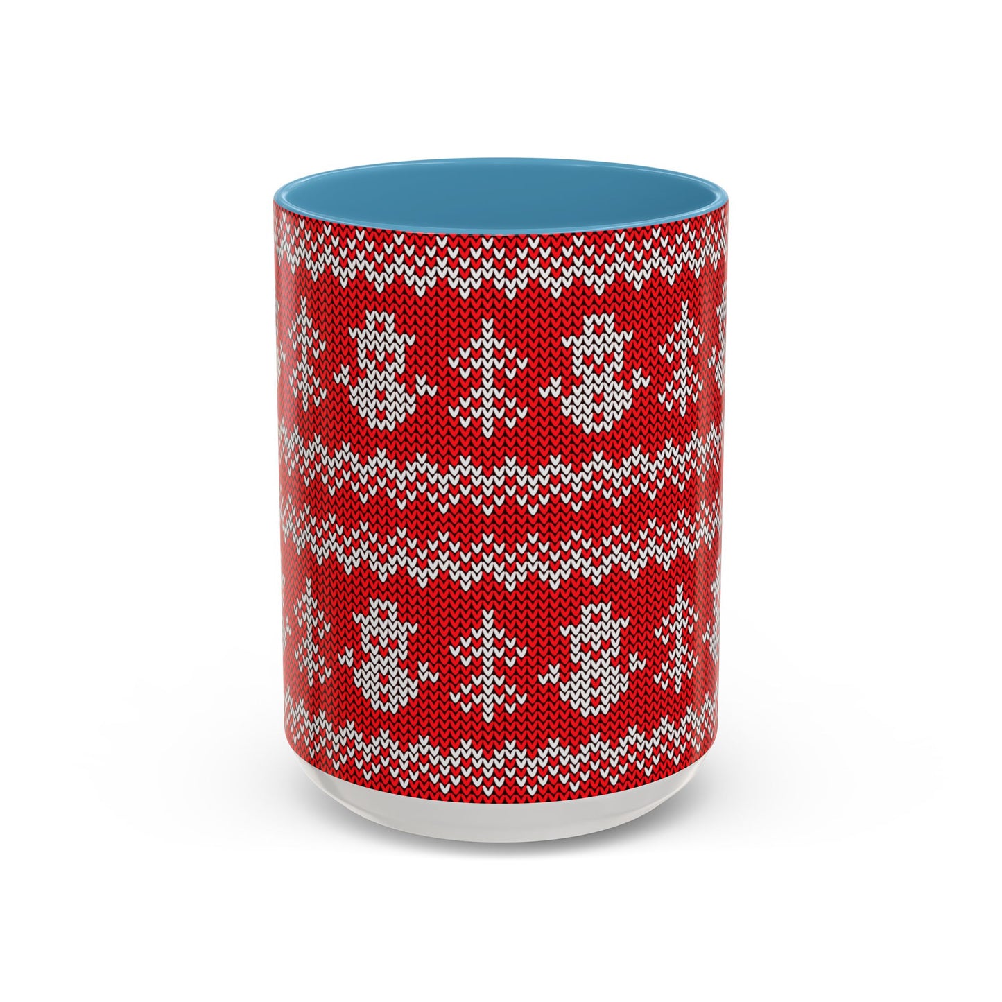 Snowman Knit Pattern Accent Mug | Christmas Holiday Coffee Cup