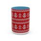Snowman Knit Pattern Accent Mug | Christmas Holiday Coffee Cup