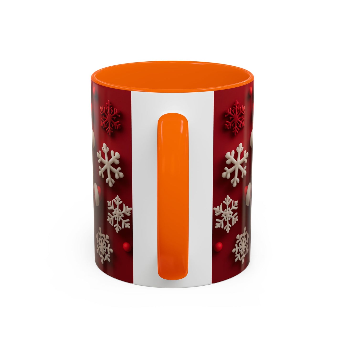 Santa Claus Pattern Mug | Red Snowflakes Christmas Coffee Cup