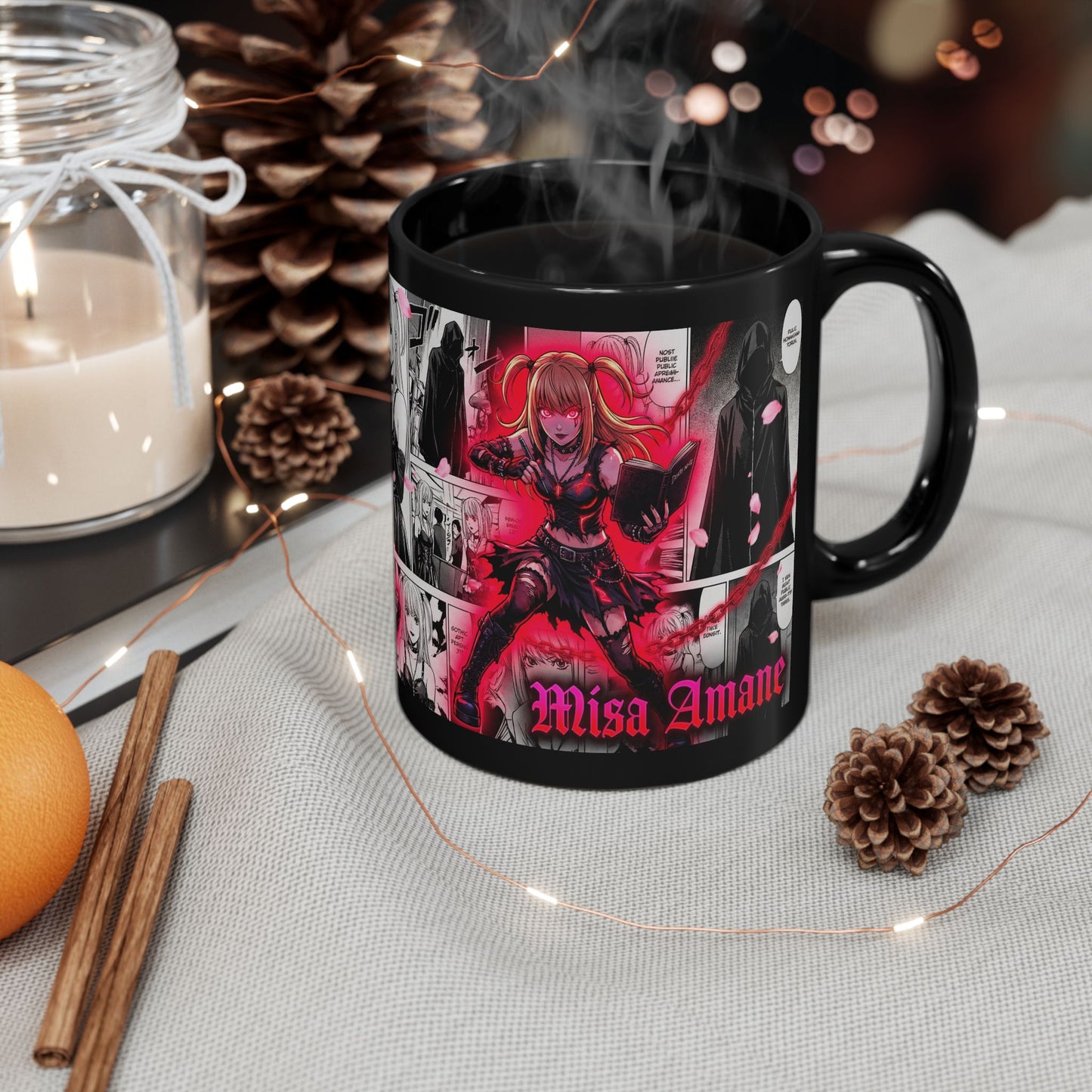 Misa Amane Anime Manga Black Ceramic Mug (11oz/15oz)