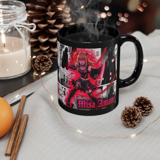Misa Amane Anime Manga Black Ceramic Mug (11oz/15oz)