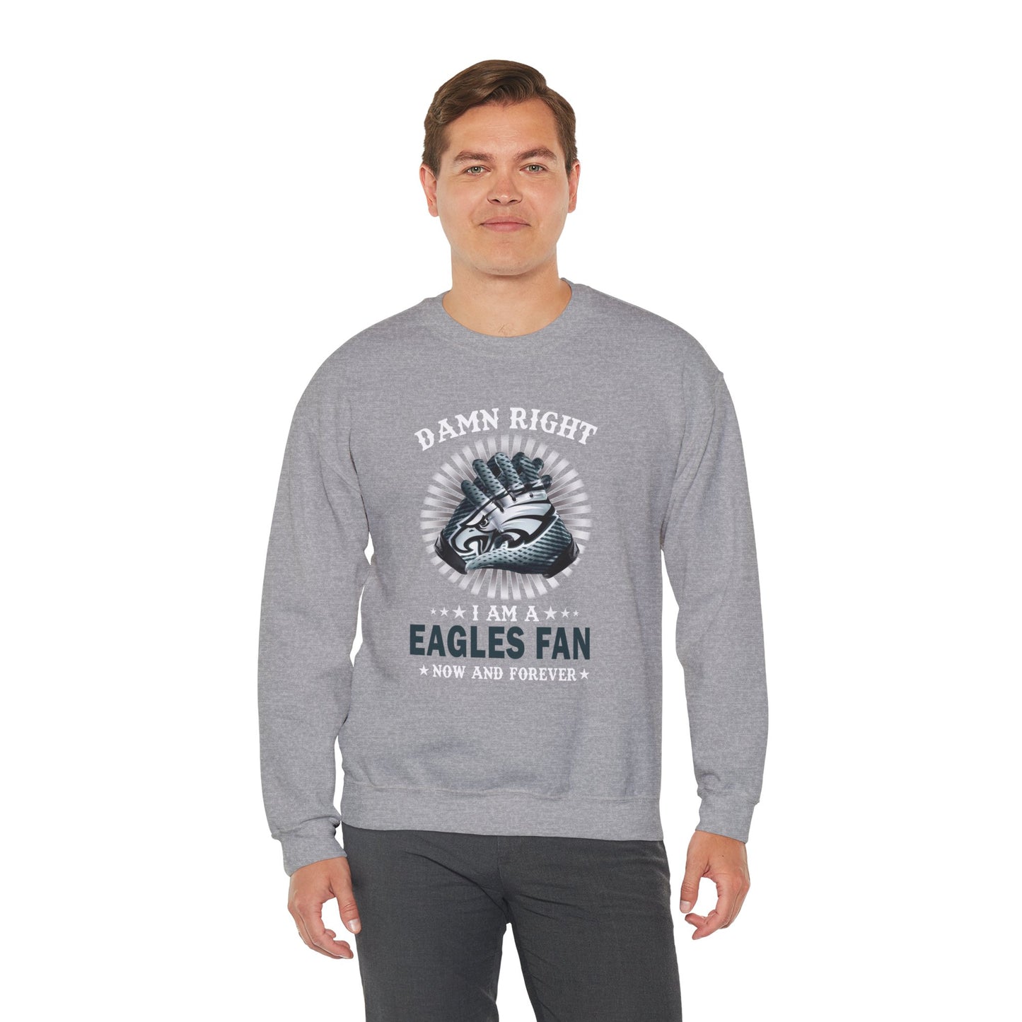 Customized “Damn Right I Am an Eagles Fan Now and Forever” Football Fan Pullover