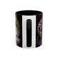 Yu-Gi-Oh! Dark Magician & Dark Magician Girl Accent Coffee Mug | Anime Duelist Galaxy Design (11/15oz)