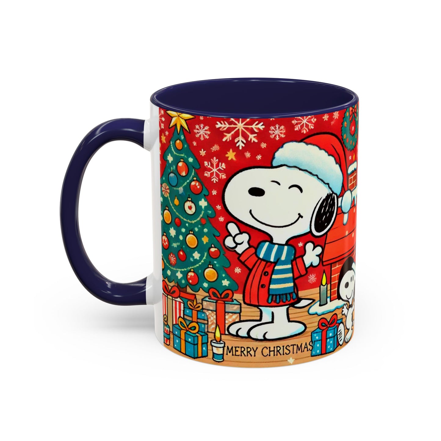 Yellow Santa Holiday Mug | Christmas Accent Coffee Mug (11,15oz)