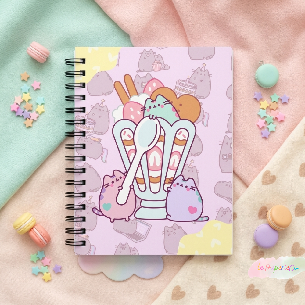 Kawaii Pusheen Ice Cream Sundae Notebook | A5 Notebook