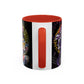 Yu-Gi-Oh! Dark Magician & Dark Magician Girl Accent Coffee Mug | Anime Duelist Galaxy Design (11/15oz)